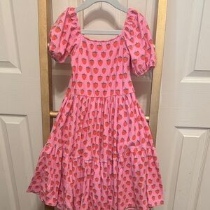 Charming Pink Strawberry Kids Dress